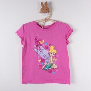 Disney Store Tinker Bell Graphic Tee Kids Size S 5-6 Pink Short Sleeve Fairy